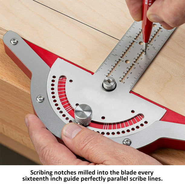 Size : 10inches T-Shaped Adjustable Caliper Protractor Measuring Scribing Tool Metal Woodworking Edge Ruler
